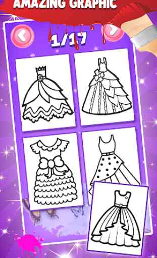 Glitter Dresses Coloring Book For Kids 2