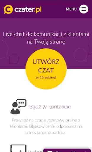 Live chat na stronę - Czater.pl 1