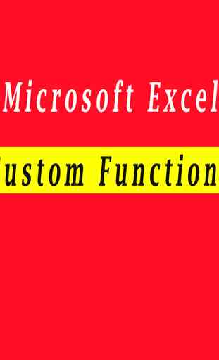 Microsoft Excel Custom Functions (Macro) 1