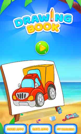 Vehicle Drawing and Coloring Book 1