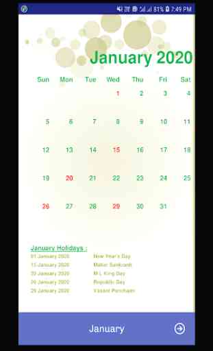 Calendar 2020 & Holidays 3