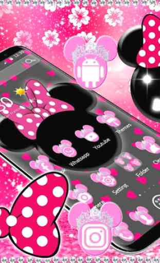 Pink Black Minny Bow Theme 3