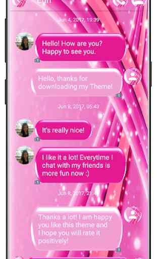 SMS tema frizzante rosa  1