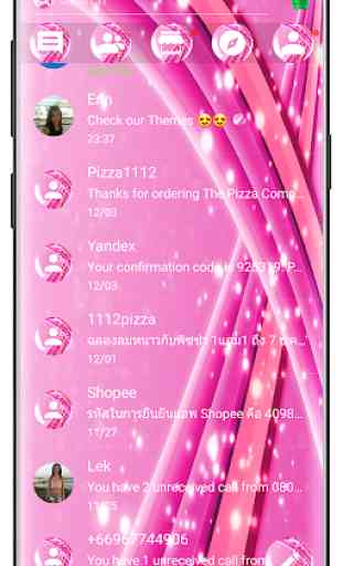 SMS tema frizzante rosa  2
