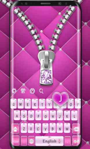 Tastiera Diamond Zip rosa 2