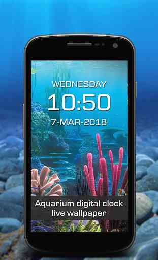 Aquarium digital clock live wallpaper 1