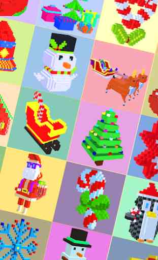 Christmas 3D Color by Number - Voxel, Pixel Art 3D 2