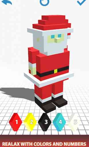 Christmas 3D Color by Number - Voxel, Pixel Art 3D 3