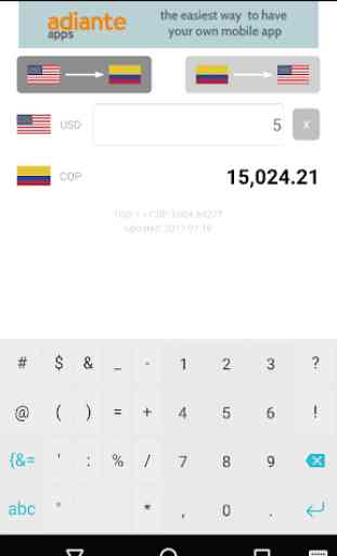 Dollar to Colombian Peso 1