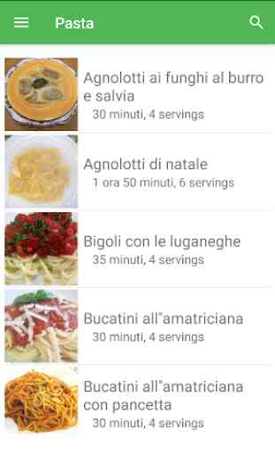 Pasta italiana ricette di cucina gratis offline. 1
