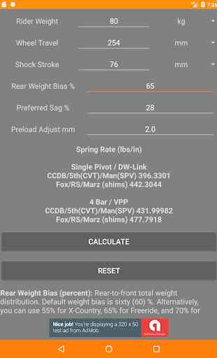 Rear Shock Coil Calculator for bike 3