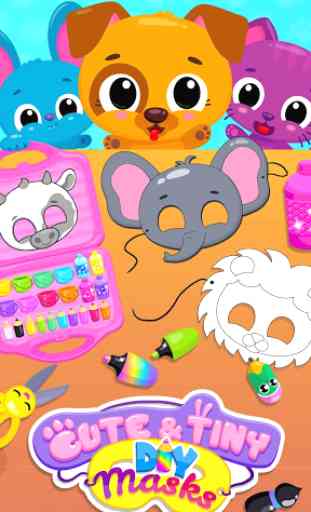 Cute & Tiny DIY Mask Party - Art & Coloring Fun 1