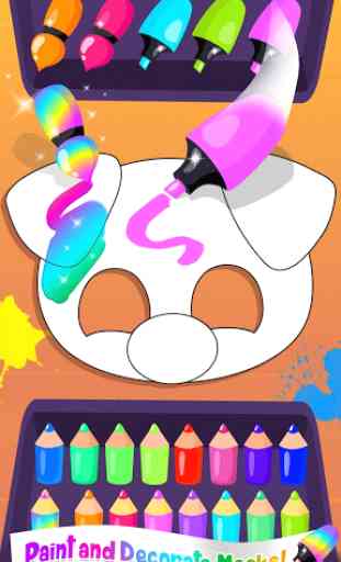 Cute & Tiny DIY Mask Party - Art & Coloring Fun 2