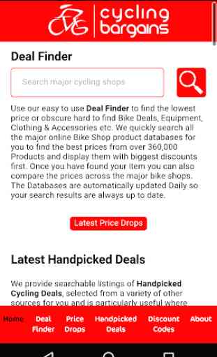 Cycling Bargains Deal Finder 2