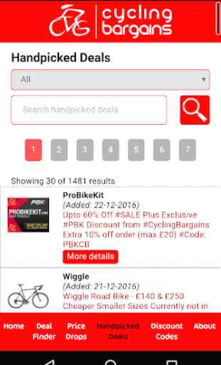 Cycling Bargains Deal Finder 4