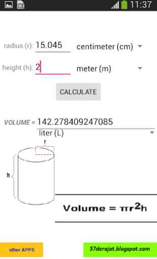 Cylinder Calculator ADFREE 2