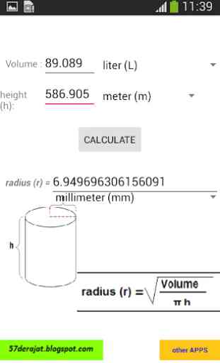 Cylinder Calculator ADFREE 3