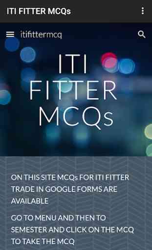 FITTER ITI MCQs 1