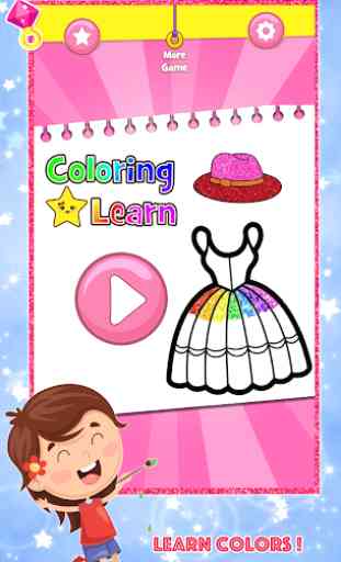Glitter Dress Coloring and Drawing for Kids 1