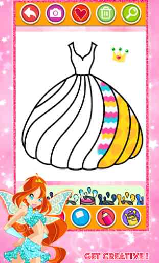 Glitter Dress Coloring and Drawing for Kids 2