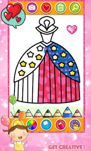 Glitter Dress Coloring and Drawing for Kids 3