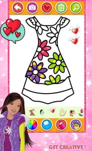 Glitter Dress Coloring and Drawing for Kids 4