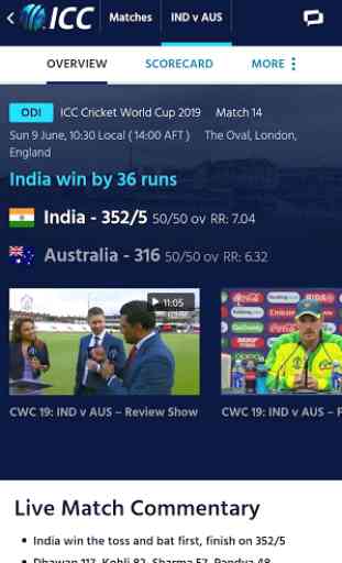 ICC Cricket Live Scores 1