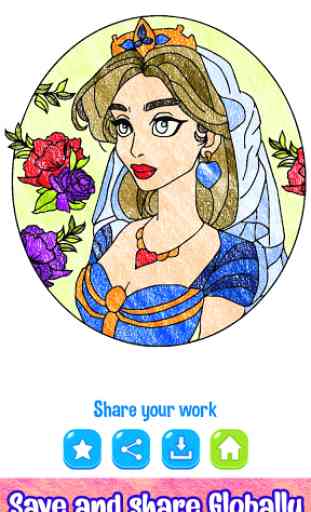 Princess Glitter Color by Number: Sparkly Coloring 4
