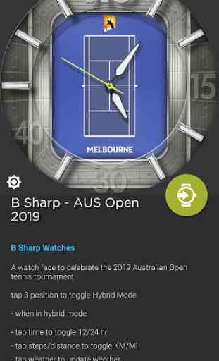 Australian Open themed watch face for smartwatches 4