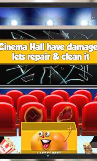 Crazy cinema repair – fix and cleanup game 2