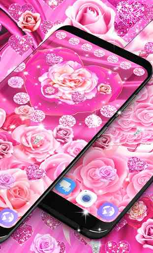 Pink rose silk live wallpaper 2