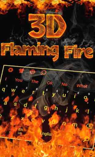 Tastiera rossa fuoco ardente 3D 1