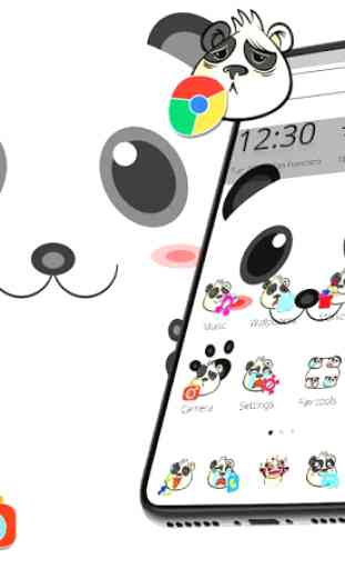Cute Face Panda Launcher Theme  1