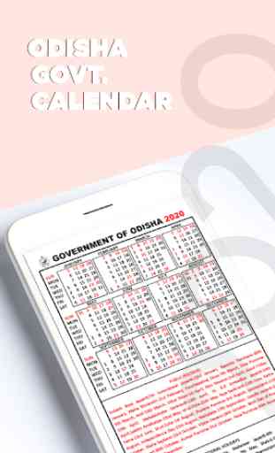 Odisha GOVT. Calendar 2020 1
