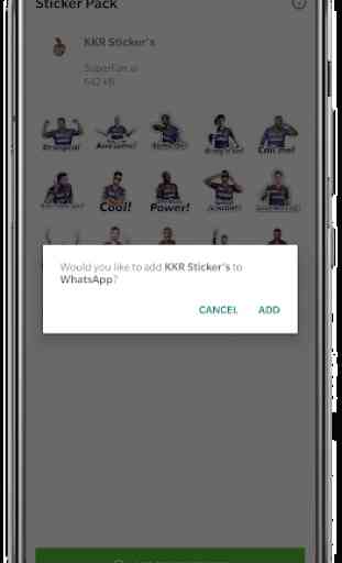 Official Stickers by KKR - WA Stickers App 2
