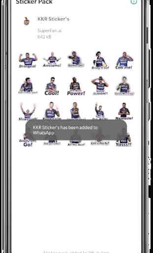Official Stickers by KKR - WA Stickers App 3