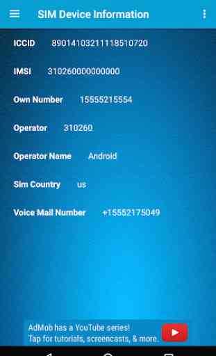 SIM Phone info. 3