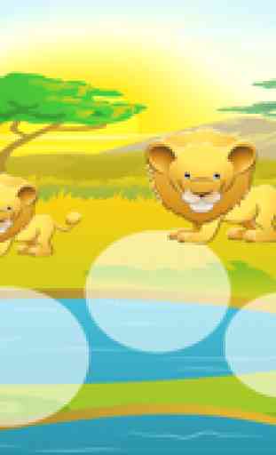 Gioco per bambini 2-5 anni circa gli animali del safari: giochi e puzzle per la scuola materna, scuola materna o asilo nido con leoni, elefanti, coccodrilli, ippopotami, scimmia, tigre e il pappagallo 4