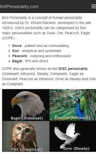 Bird Personality Test 1