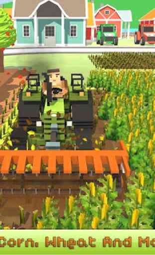 Blocky Farm: Corn Professional 3
