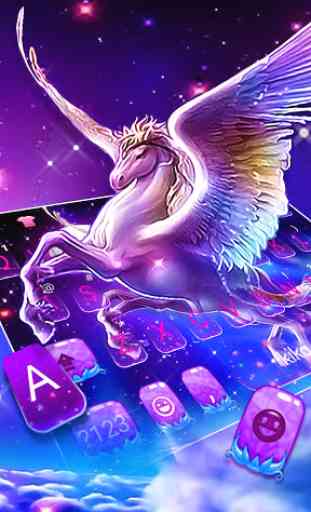 Nuovo tema Dreamy Wing Unicorn per Tastiera 1