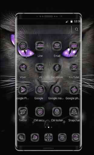 Black Evil Cat Dark Theme 2