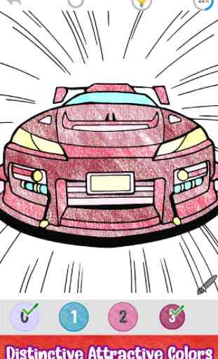 Cars Paint by Number - Glitter + Crayon Color Book 3