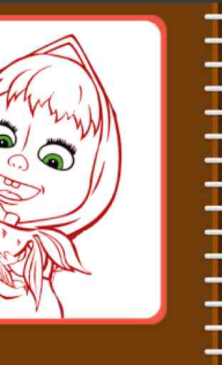 Coloring Book For Kids : Little Girl and Bear 1