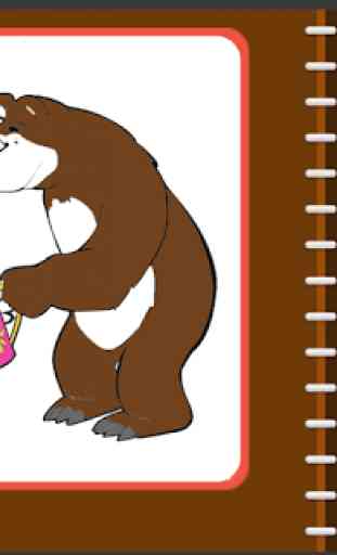 Coloring Book For Kids : Little Girl and Bear 2
