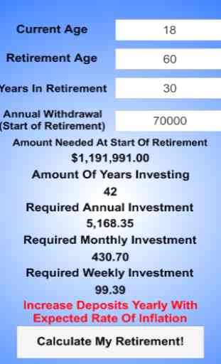 Simple Retirement Calculator 3