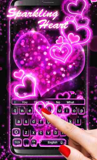 Sparkling Neon Pink Keyboard 1