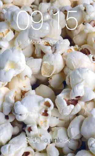 Yummy Popcorn Lock Screen 1