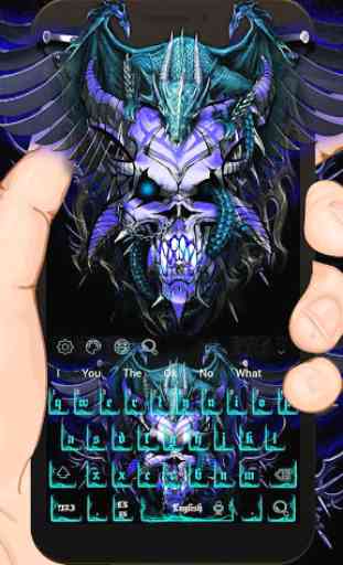 Blue Dragon Skull Keyboard Theme 1