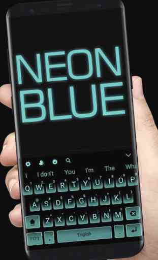 Neon Blue Keyboard Theme 1